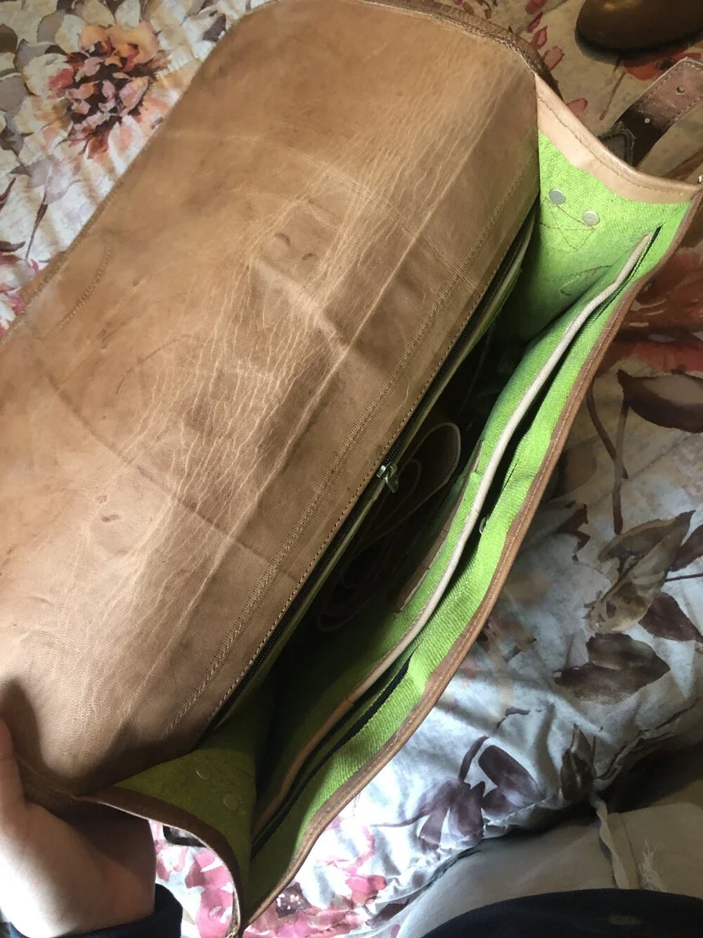 Cuero Large Vintage Handmade Leather Bag for Laptop - Brown